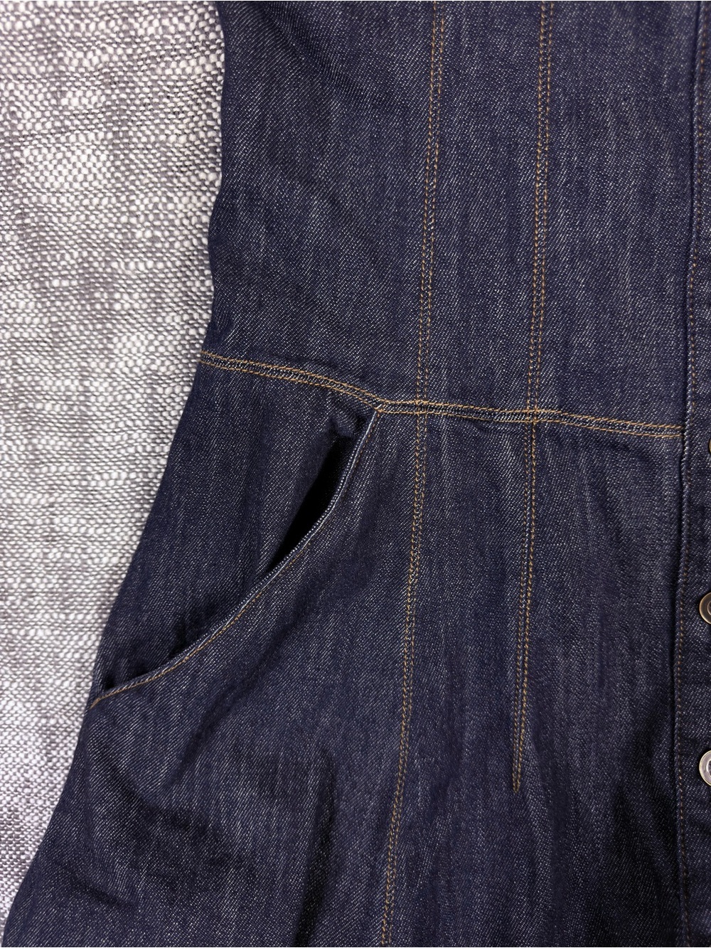 NWT Anthropologie Maeve Button Front blue Denim Maxi Corse Dress 6 Chore dress - Picture 4 of 11